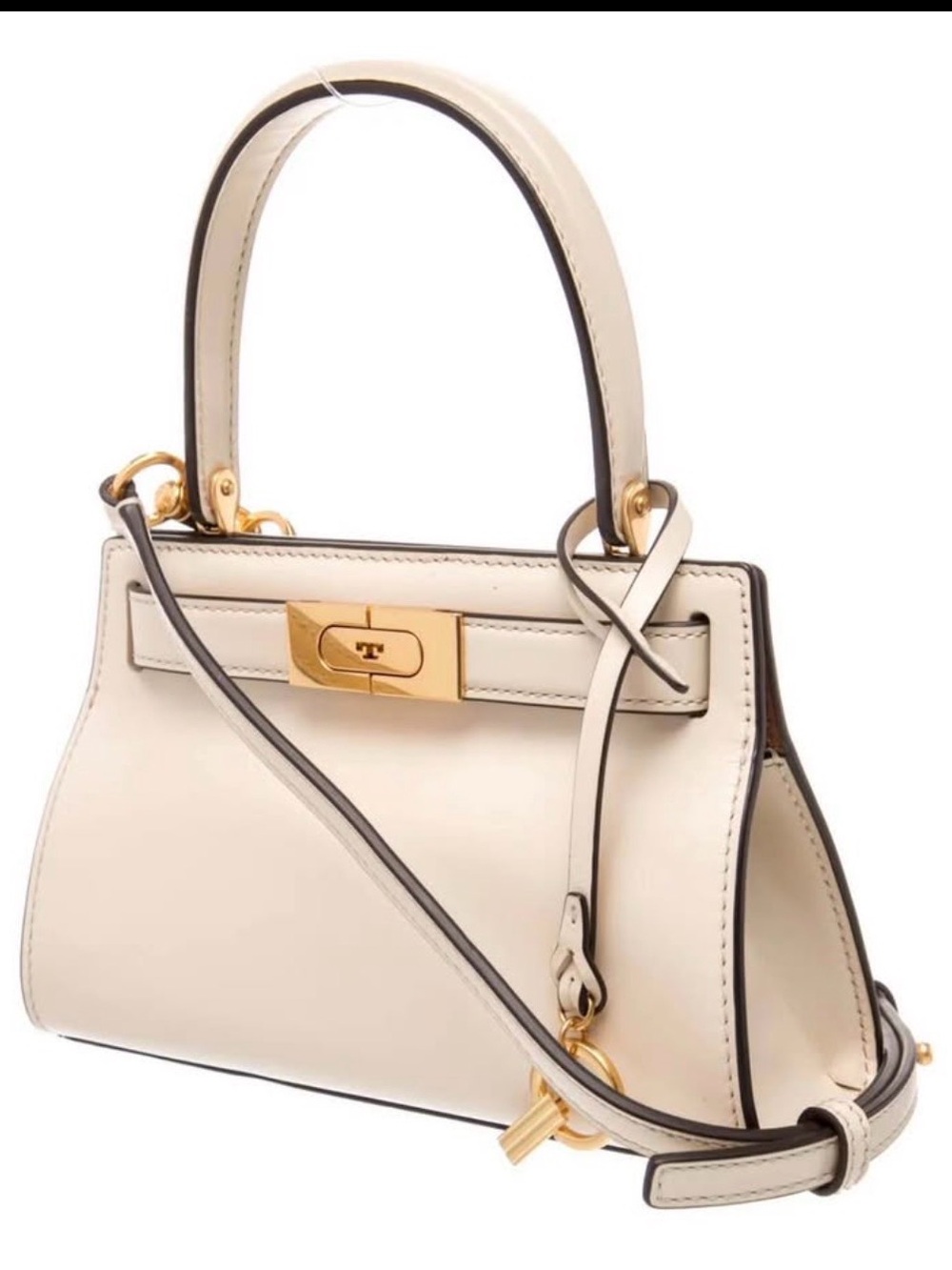 Tory Burch Leather Lee Radziwill Petite Leather Top-Handle Crossbody Bag